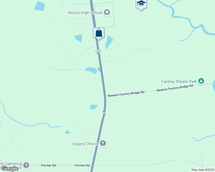 map of restaurants, bars, coffee shops, grocery stores, and more near 14807 Georgia 36 in Covington