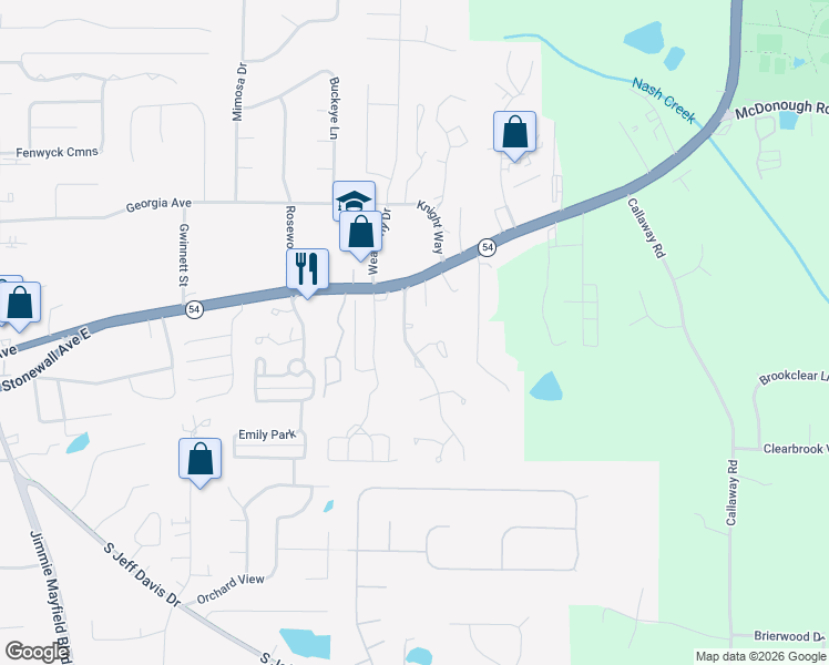 map of restaurants, bars, coffee shops, grocery stores, and more near 140 Cloverwood Drive in Fayetteville