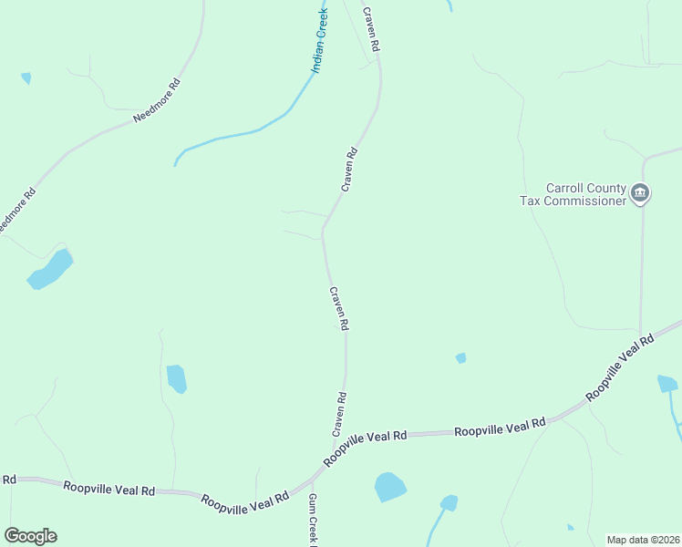 map of restaurants, bars, coffee shops, grocery stores, and more near 558 Craven Road in Roopville