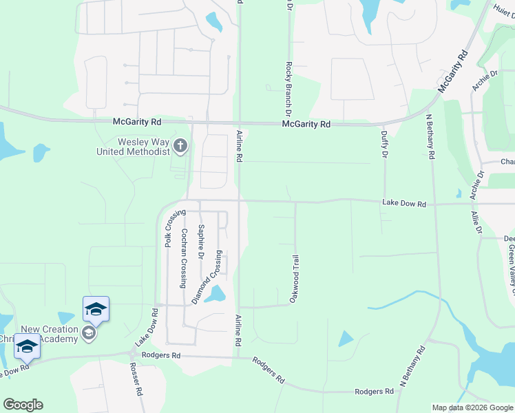 map of restaurants, bars, coffee shops, grocery stores, and more near 1230 Lake Dow Road in McDonough