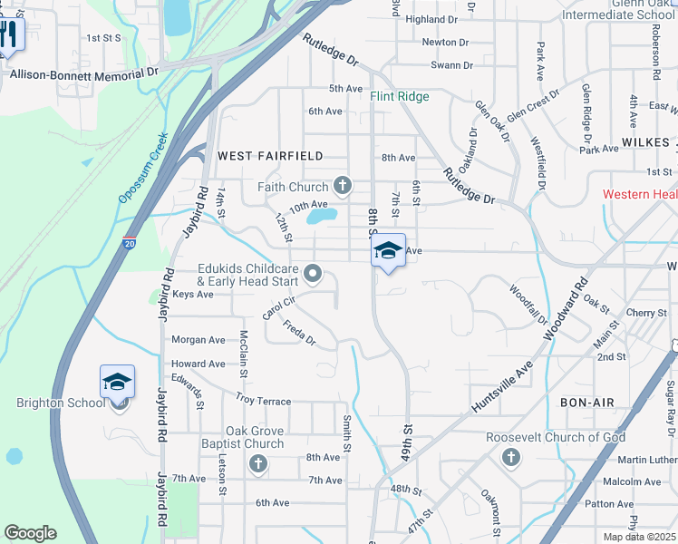 map of restaurants, bars, coffee shops, grocery stores, and more near 1213 Carol Circle in Midfield