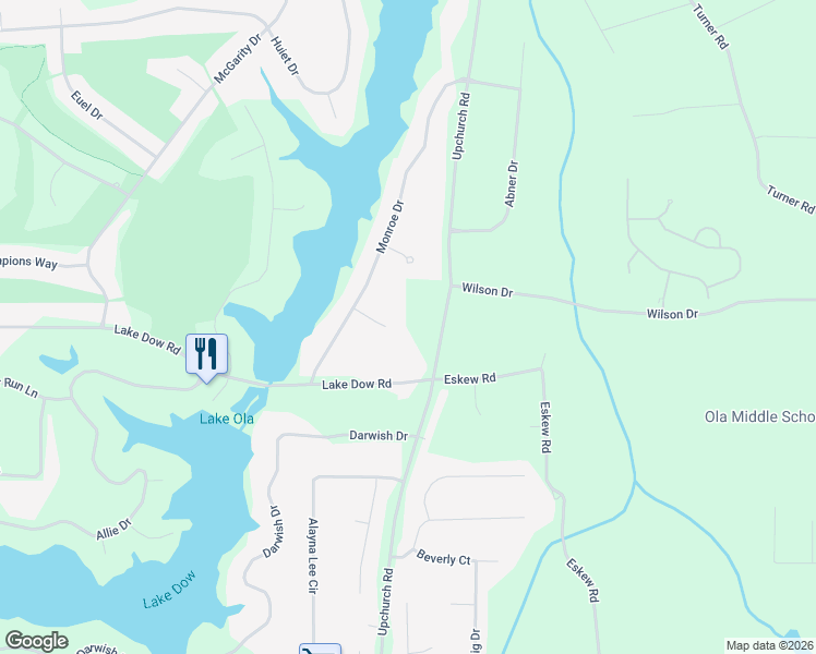 map of restaurants, bars, coffee shops, grocery stores, and more near 125 Zack Ct in McDonough