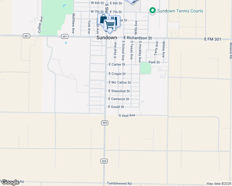 map of restaurants, bars, coffee shops, grocery stores, and more near 110 East Stanolind Street in Levelland