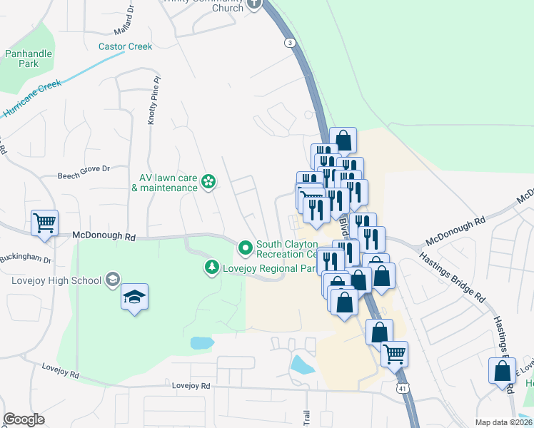 map of restaurants, bars, coffee shops, grocery stores, and more near 11202 James Madison Drive in Hampton
