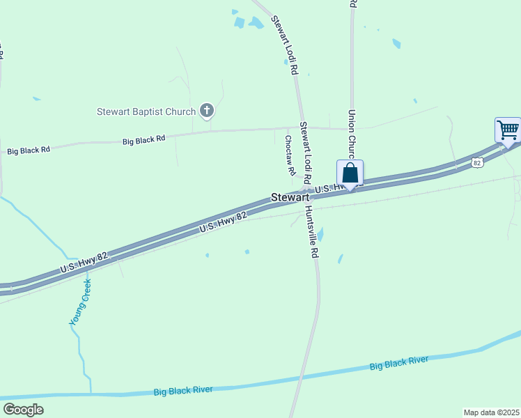 map of restaurants, bars, coffee shops, grocery stores, and more near U.S. Highway 82 in Stewart