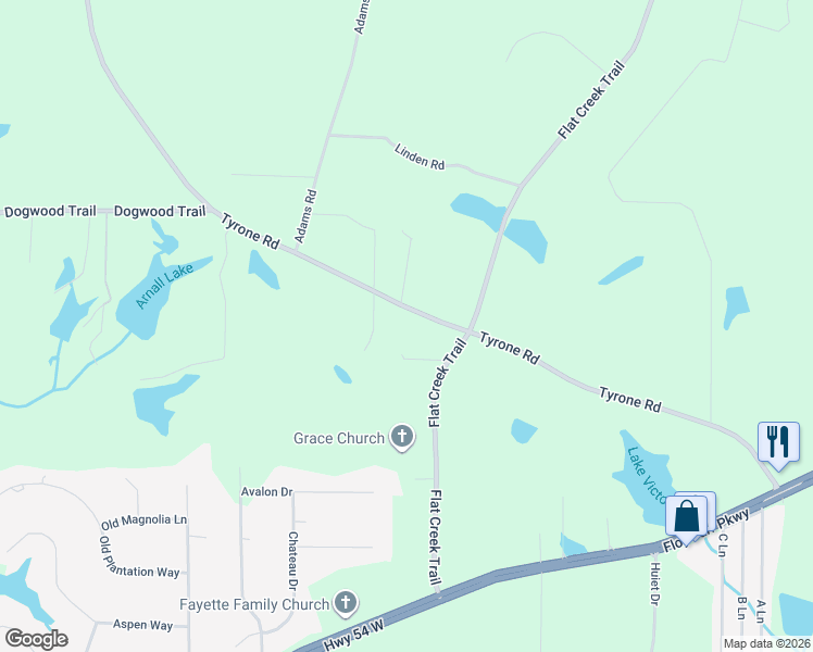 map of restaurants, bars, coffee shops, grocery stores, and more near 300 Tyrone Road in Fayetteville
