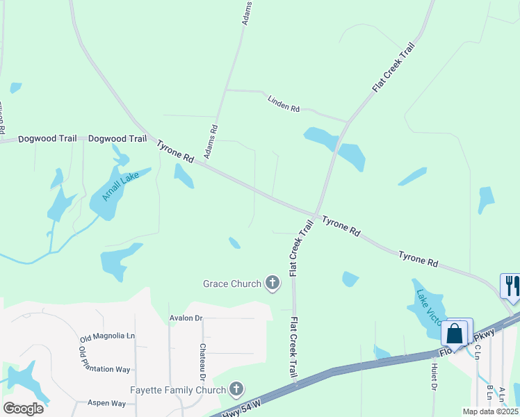 map of restaurants, bars, coffee shops, grocery stores, and more near 318 Tyrone Road in Fayetteville