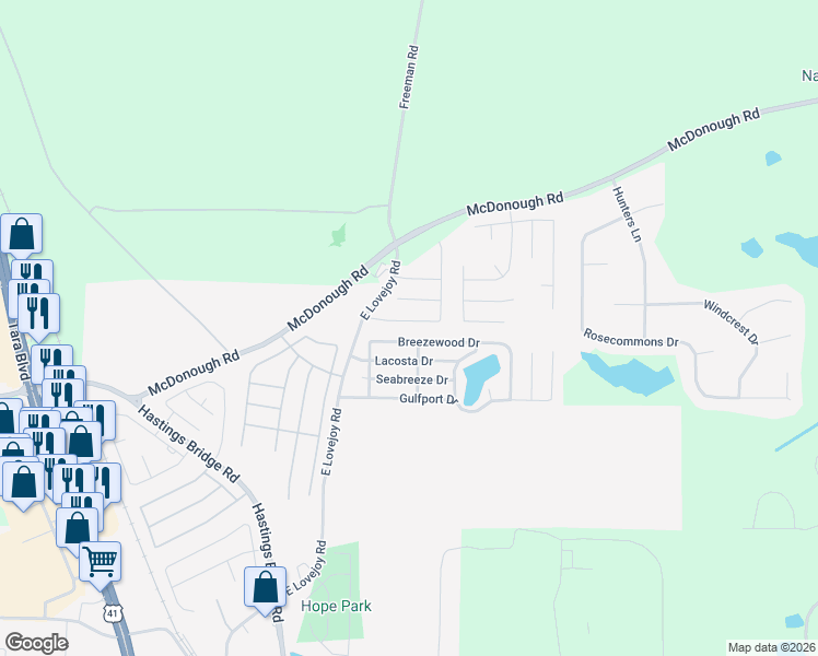 map of restaurants, bars, coffee shops, grocery stores, and more near 41 Lacosta Drive in Hampton