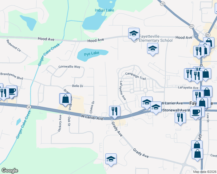 map of restaurants, bars, coffee shops, grocery stores, and more near 235 Sharon Drive in Fayetteville