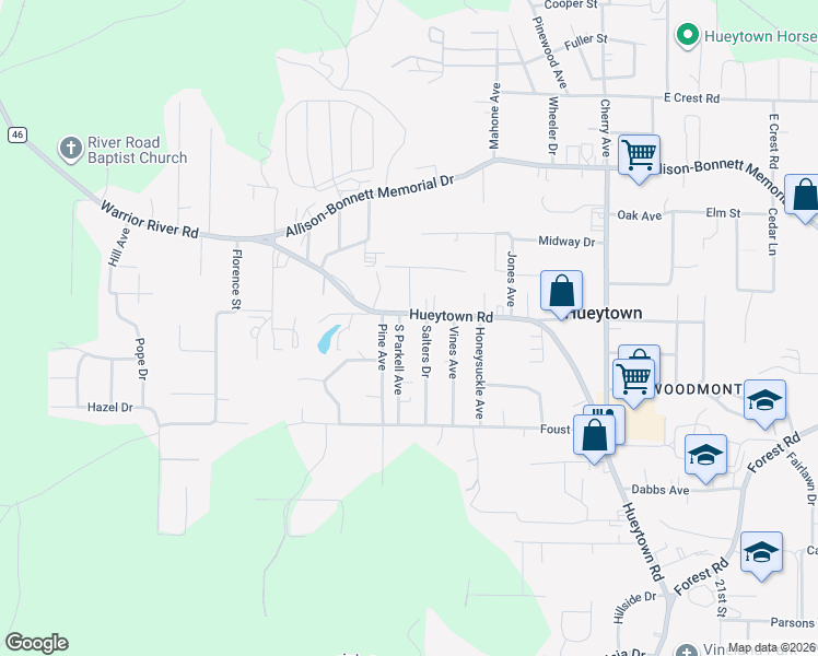 map of restaurants, bars, coffee shops, grocery stores, and more near 650 South Parkell Avenue in Bessemer