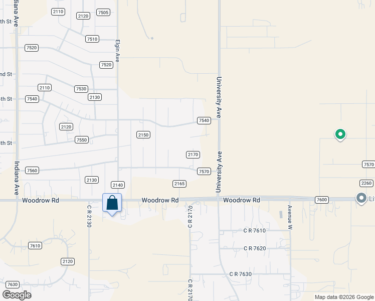 map of restaurants, bars, coffee shops, grocery stores, and more near 15904 County Road 2170 in Lubbock