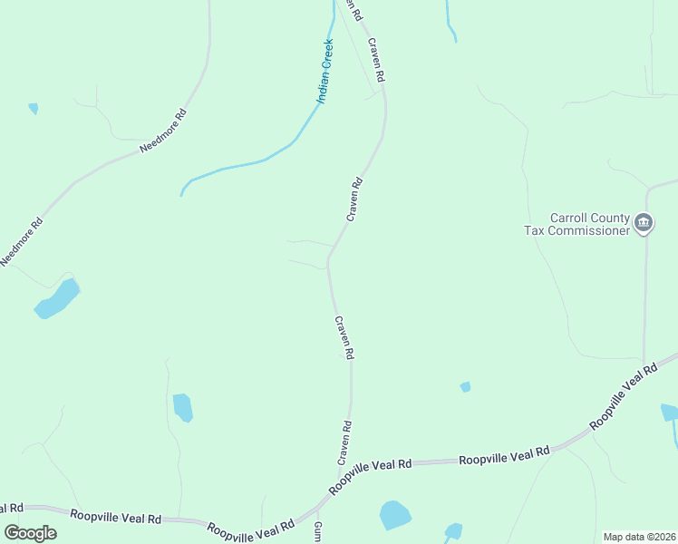 map of restaurants, bars, coffee shops, grocery stores, and more near 609 Craven Road in Roopville