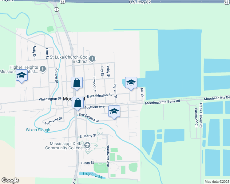 map of restaurants, bars, coffee shops, grocery stores, and more near 1012 Ingram Street in Moorhead