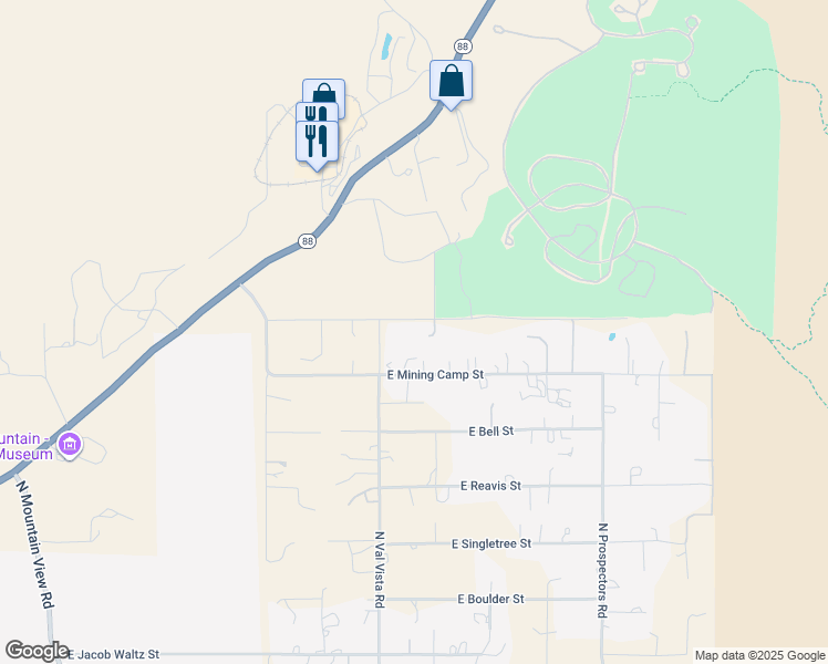map of restaurants, bars, coffee shops, grocery stores, and more near 5315 East McKellips Boulevard in Apache Junction