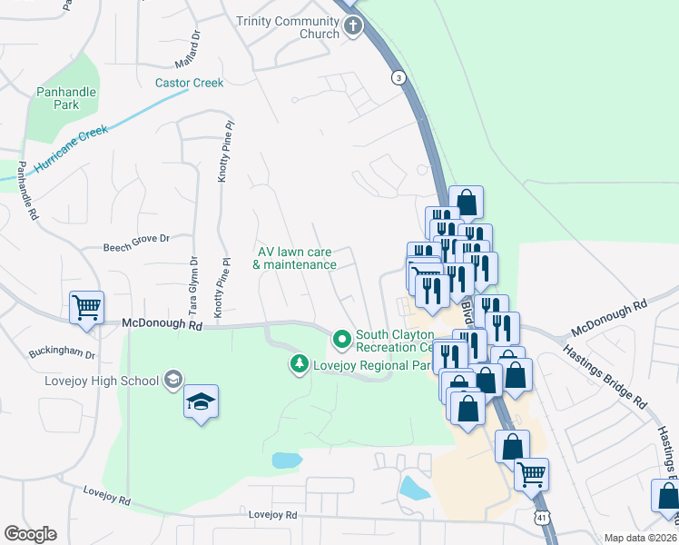 map of restaurants, bars, coffee shops, grocery stores, and more near 1566 Onalee Drive in Hampton