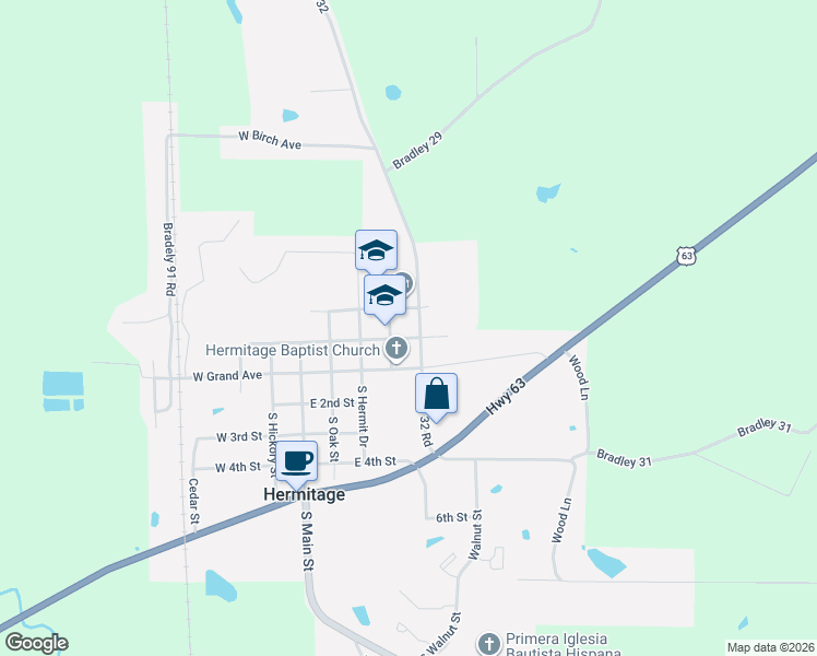 map of restaurants, bars, coffee shops, grocery stores, and more near 408 Maple Avenue in Hermitage