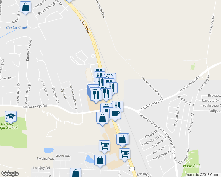 map of restaurants, bars, coffee shops, grocery stores, and more near 11146 Tara Boulevard in Hampton