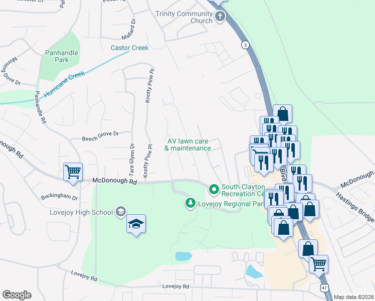 map of restaurants, bars, coffee shops, grocery stores, and more near 11134 Shannon Circle in Hampton