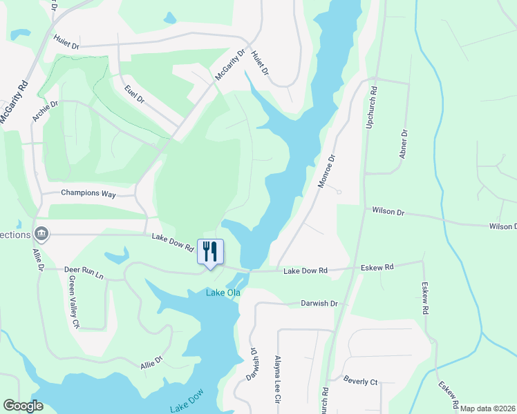 map of restaurants, bars, coffee shops, grocery stores, and more near 660 Milton Drive in McDonough