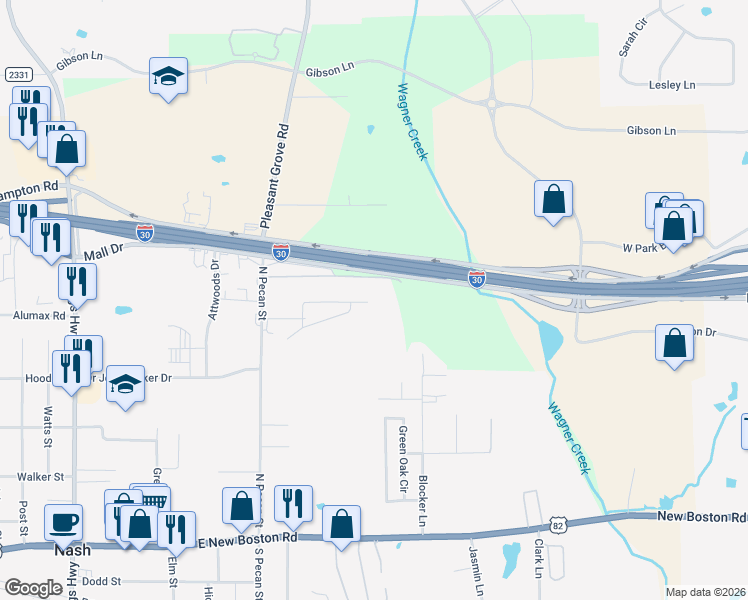 map of restaurants, bars, coffee shops, grocery stores, and more near 35 Dustin Terrace in Nash