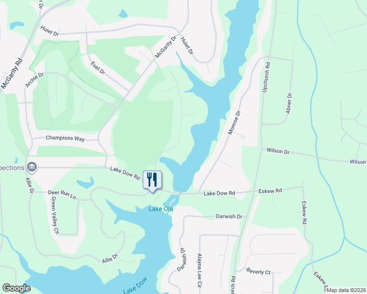 map of restaurants, bars, coffee shops, grocery stores, and more near 660 Milton Drive in McDonough