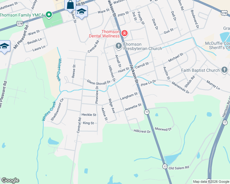 map of restaurants, bars, coffee shops, grocery stores, and more near 818 Ridge Avenue in Thomson