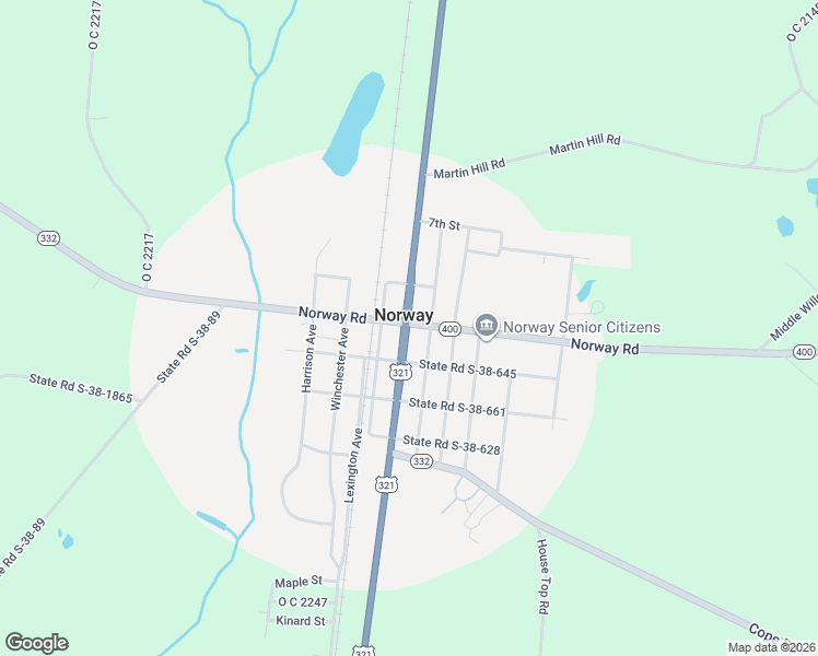 map of restaurants, bars, coffee shops, grocery stores, and more near 5109 Norway Road in Norway