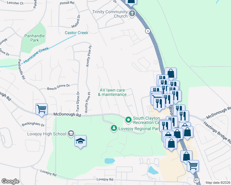 map of restaurants, bars, coffee shops, grocery stores, and more near 11134 Shannon Circle in Hampton