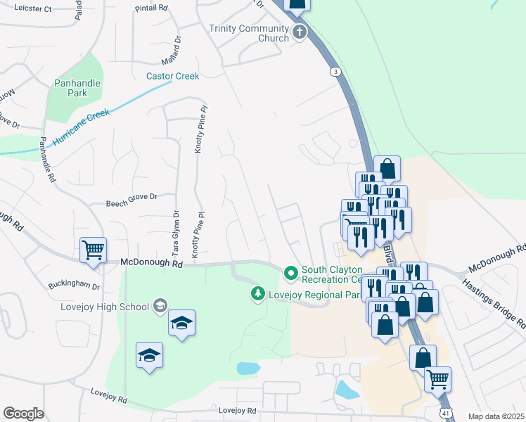 map of restaurants, bars, coffee shops, grocery stores, and more near 11134 Shannon Circle in Hampton