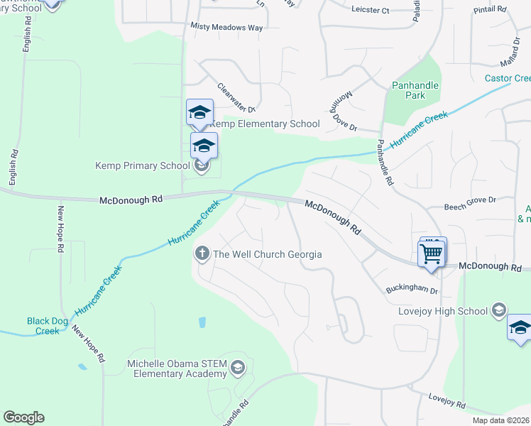 map of restaurants, bars, coffee shops, grocery stores, and more near 1183 Paris Drive in Hampton