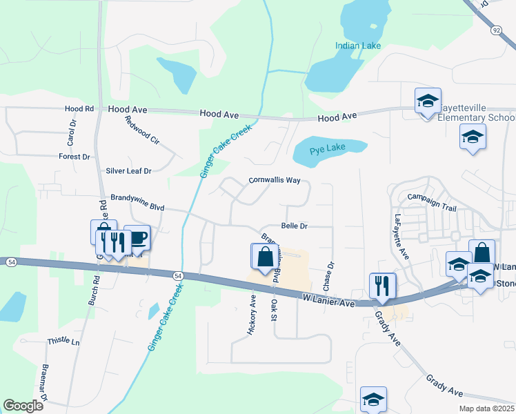 map of restaurants, bars, coffee shops, grocery stores, and more near 259 Monmouth Drive in Fayetteville