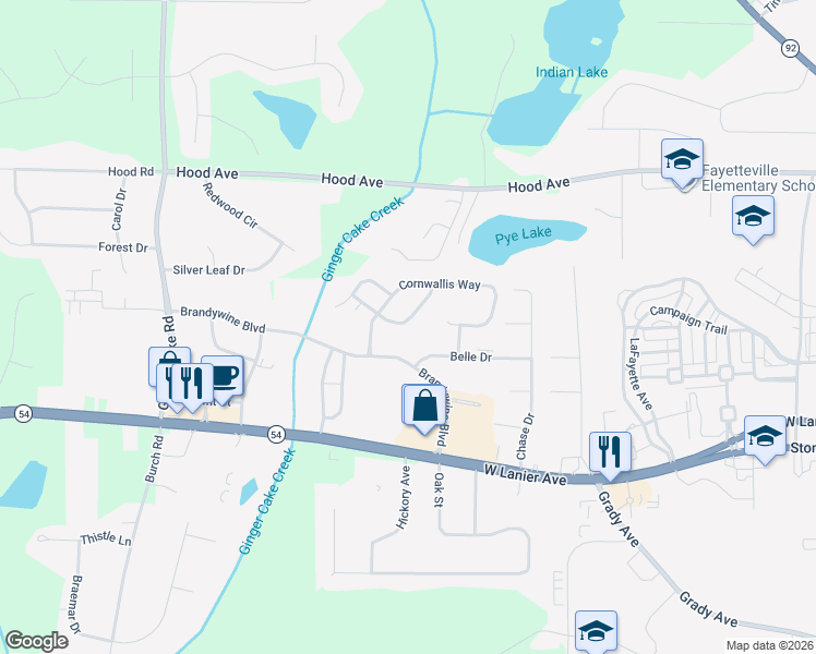 map of restaurants, bars, coffee shops, grocery stores, and more near 259 Monmouth Drive in Fayetteville