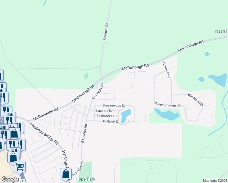 map of restaurants, bars, coffee shops, grocery stores, and more near 11139 Wind Ridge Drive in Hampton