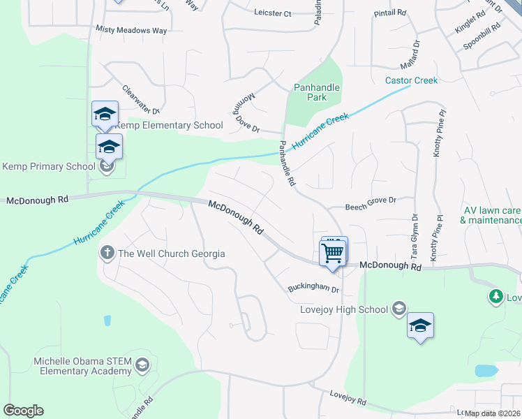 map of restaurants, bars, coffee shops, grocery stores, and more near 1360 Pebble Ridge Lane in Hampton
