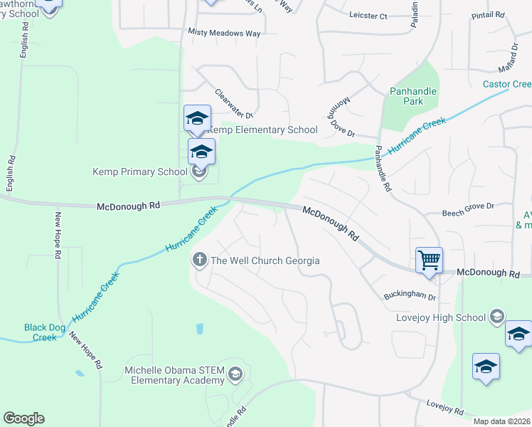 map of restaurants, bars, coffee shops, grocery stores, and more near 1171 Paris Drive in Hampton