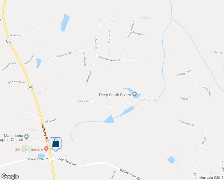 map of restaurants, bars, coffee shops, grocery stores, and more near 65 Ellison Drive in Newnan