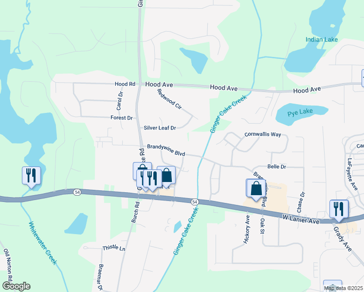 map of restaurants, bars, coffee shops, grocery stores, and more near 165 Silver Leaf Drive in Fayetteville