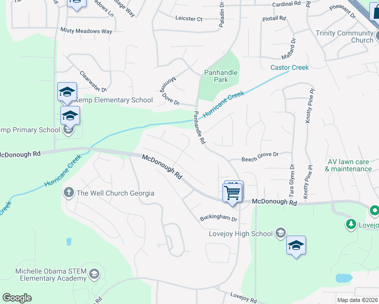 map of restaurants, bars, coffee shops, grocery stores, and more near 11078 Pebble Ridge Drive in Hampton