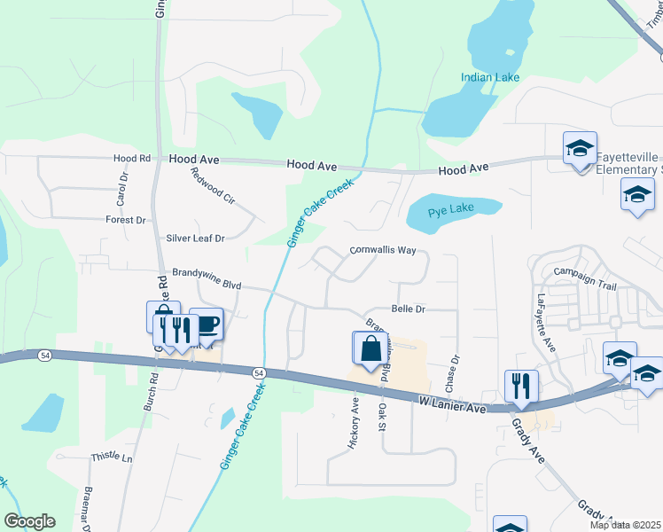 map of restaurants, bars, coffee shops, grocery stores, and more near 170 Monmouth Drive in Fayetteville