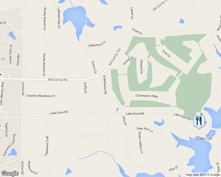 map of restaurants, bars, coffee shops, grocery stores, and more near 850 N Bethany Rd in McDonough