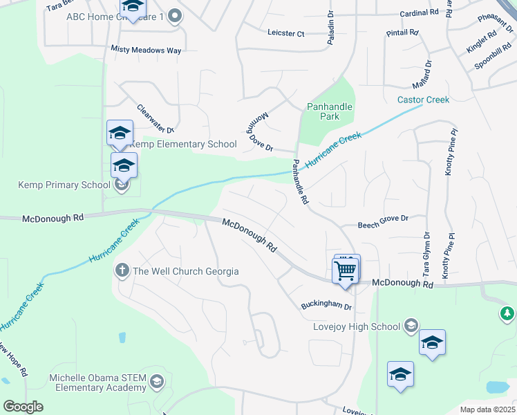 map of restaurants, bars, coffee shops, grocery stores, and more near 1325 Pebble Beach Lane in Hampton