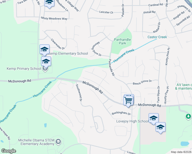 map of restaurants, bars, coffee shops, grocery stores, and more near 1301 Pebble Beach Lane in Hampton