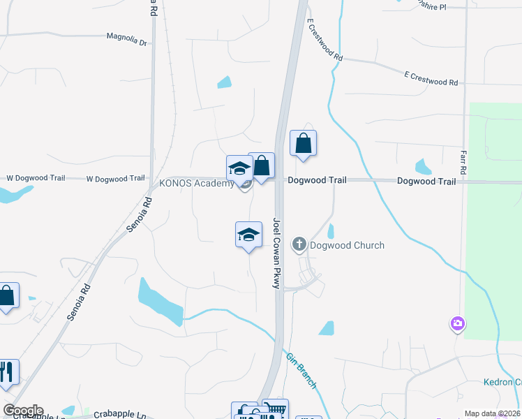 map of restaurants, bars, coffee shops, grocery stores, and more near 975 Highway 74 in Tyrone