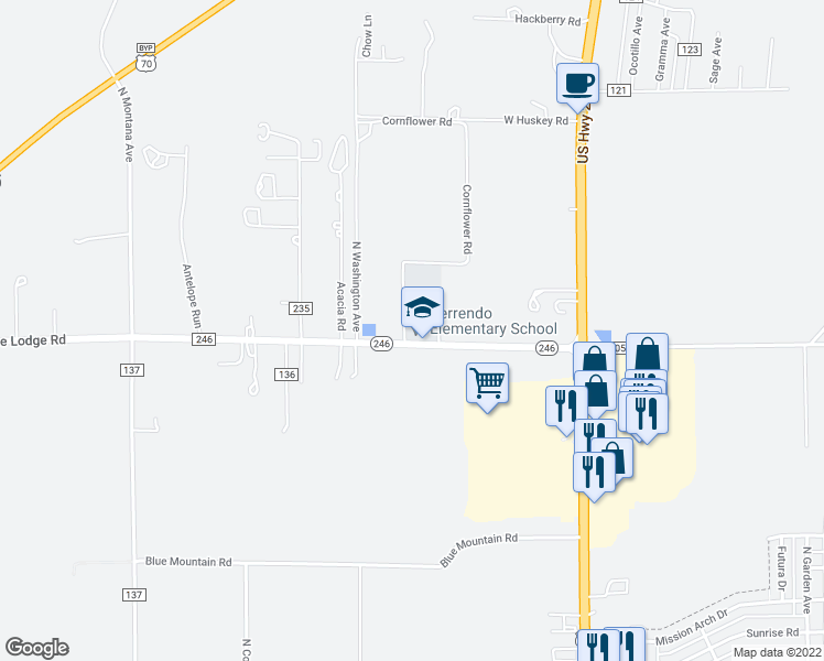 map of restaurants, bars, coffee shops, grocery stores, and more near 505 West Pine Lodge Road in Roswell