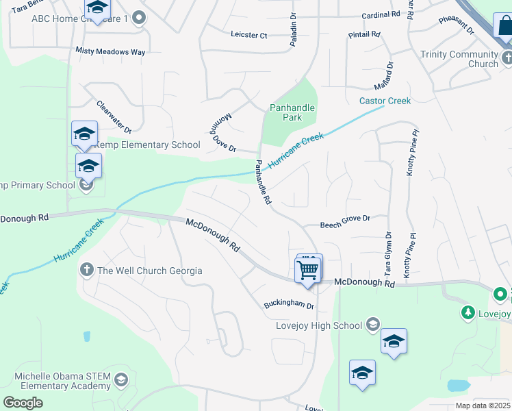 map of restaurants, bars, coffee shops, grocery stores, and more near 11078 Pebble Ridge Drive in Hampton