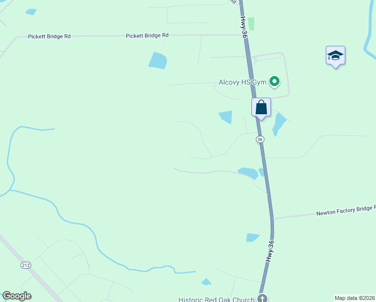 map of restaurants, bars, coffee shops, grocery stores, and more near 190 Willow Springs Drive in Covington