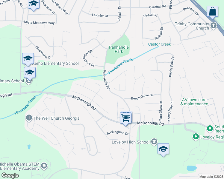 map of restaurants, bars, coffee shops, grocery stores, and more near 11140 Shadow Creek Terrace in Hampton