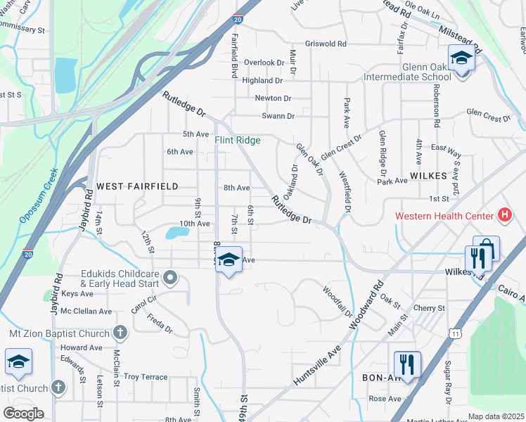 map of restaurants, bars, coffee shops, grocery stores, and more near 503 9th Avenue in Birmingham
