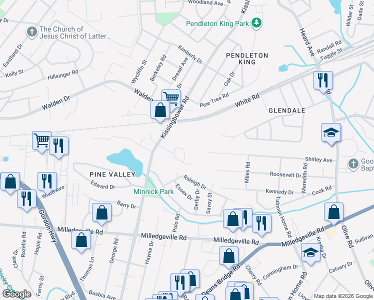 map of restaurants, bars, coffee shops, grocery stores, and more near 2718 Landing Loop Dr in Augusta