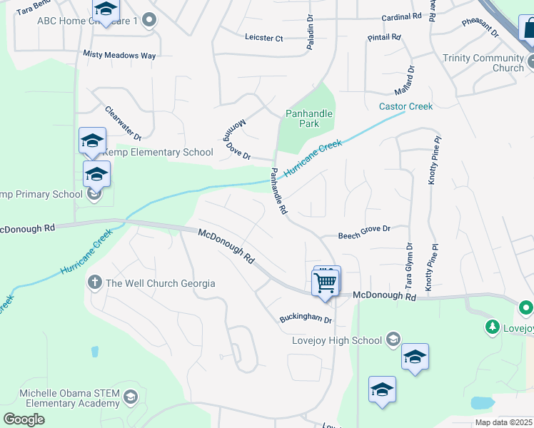 map of restaurants, bars, coffee shops, grocery stores, and more near 11078 Pebble Ridge Drive in Hampton